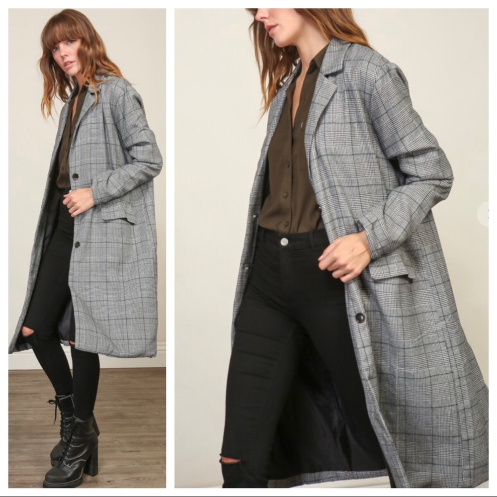 ✨LAST ONE✨Fabulous long plaid chic coat - Picture 3 of 3